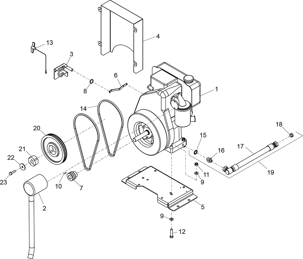Altrad Belle :: Belle Spare Parts : Baromix Commodore - Lister LT1 Engine Assembly