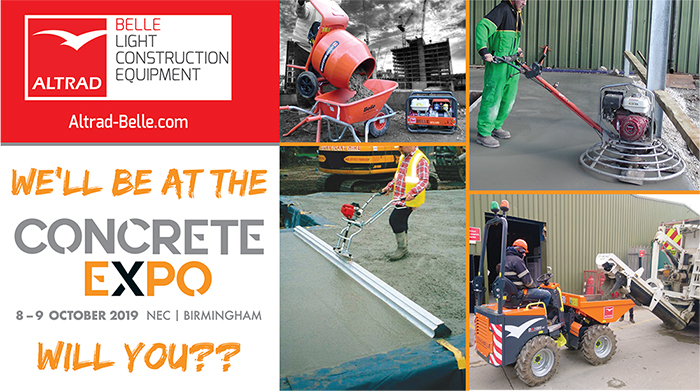 Altrad Belle are Exhibiting at the UK Concrete Expo 2019