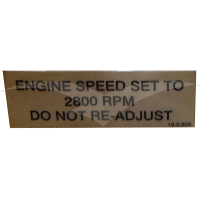 19.0.605 - Decal - Engine Speed 2800 Rpm