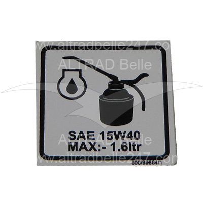800/99684 - Tdx 650 Engine Oil Label