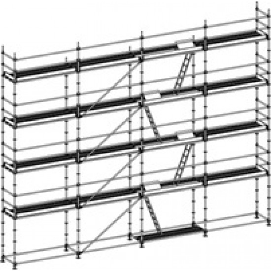 Facade Scaffold 3 Decks Complete With Access Decks Facade Scaffold 3 Decks Complete With Access Decks